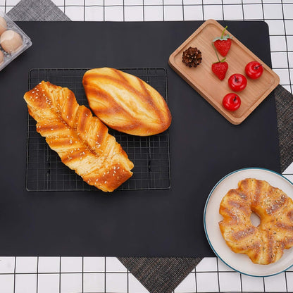 Silicone Mats for Kitchen Counter, Large Silicone Countertop Protector 25" by 17", Nonskid Heat Resistant Desk Saver Pad, Multipurpose Mat, Placemat, Black