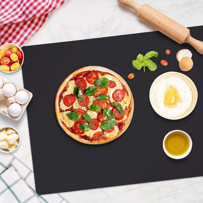 Silicone Mats for Kitchen Counter, Large Silicone Countertop Protector 25" by 17", Nonskid Heat Resistant Desk Saver Pad, Multipurpose Mat, Placemat, Black