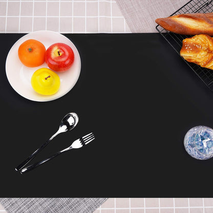Silicone Mats for Kitchen Counter, Large Silicone Countertop Protector 25" by 17", Nonskid Heat Resistant Desk Saver Pad, Multipurpose Mat, Placemat, Black