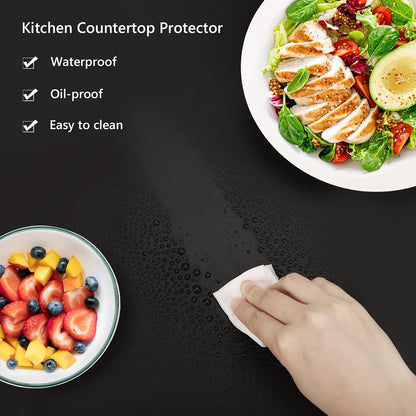 Silicone Mats for Kitchen Counter, Large Silicone Countertop Protector 25" by 17", Nonskid Heat Resistant Desk Saver Pad, Multipurpose Mat, Placemat, Black