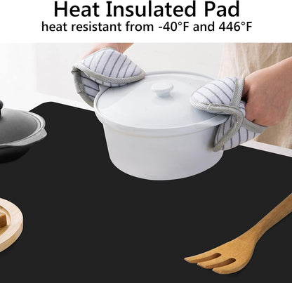 Silicone Mats for Kitchen Counter, Large Silicone Countertop Protector 25" by 17", Nonskid Heat Resistant Desk Saver Pad, Multipurpose Mat, Placemat, Black