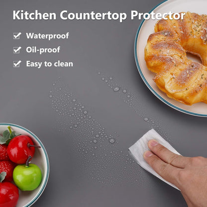 Silicone Mats for Kitchen Counter, Large Silicone Countertop Protector 25" by 17", Nonskid Heat Resistant Desk Saver Pad, Multipurpose Mat, Placemat, Black