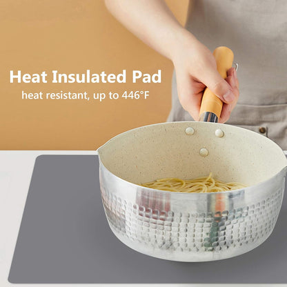 Silicone Mats for Kitchen Counter, Large Silicone Countertop Protector 25" by 17", Nonskid Heat Resistant Desk Saver Pad, Multipurpose Mat, Placemat, Black