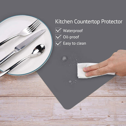 Silicone Mats for Kitchen Counter, Large Silicone Countertop Protector 25" by 17", Nonskid Heat Resistant Desk Saver Pad, Multipurpose Mat, Placemat, Black