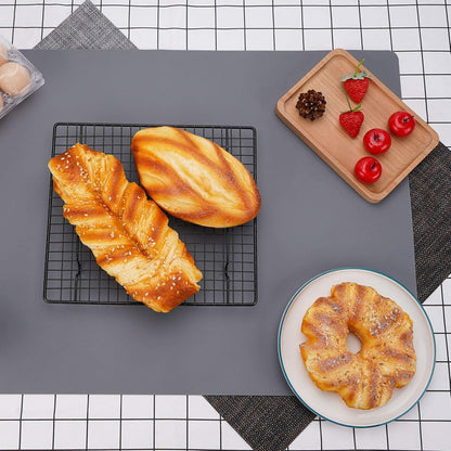 Silicone Mats for Kitchen Counter, Large Silicone Countertop Protector 25" by 17", Nonskid Heat Resistant Desk Saver Pad, Multipurpose Mat, Placemat, Black