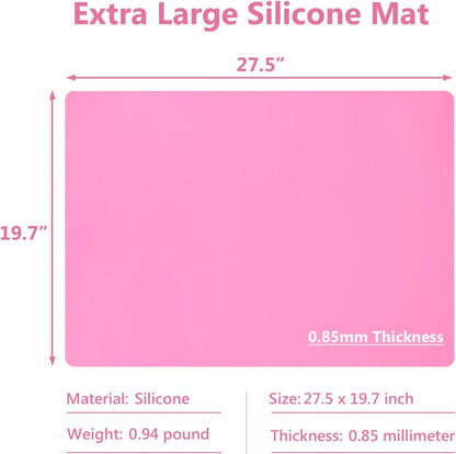 Silicone Mats for Kitchen Counter, Large Silicone Countertop Protector 25" by 17", Nonskid Heat Resistant Desk Saver Pad, Multipurpose Mat, Placemat, Black