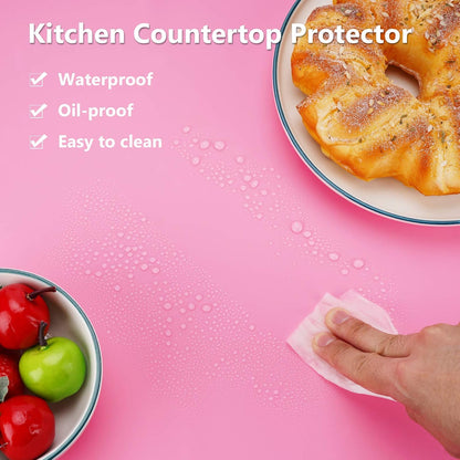 Silicone Mats for Kitchen Counter, Large Silicone Countertop Protector 25" by 17", Nonskid Heat Resistant Desk Saver Pad, Multipurpose Mat, Placemat, Black