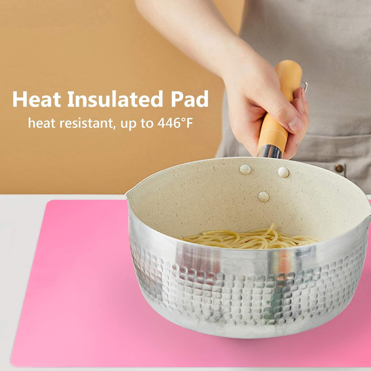 Silicone Mats for Kitchen Counter, Large Silicone Countertop Protector 25" by 17", Nonskid Heat Resistant Desk Saver Pad, Multipurpose Mat, Placemat, Black