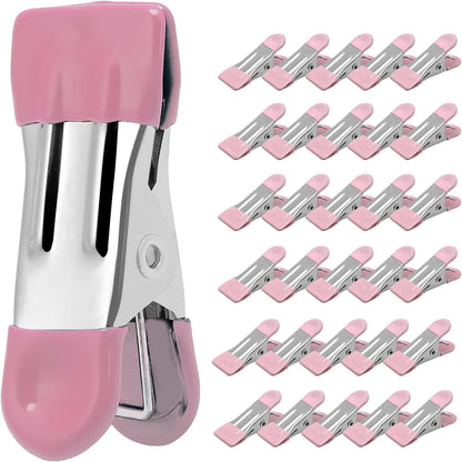 Clothes Pins Heavy Duty, 30 Pack, 2.17 Inch Metal Chip Clips, 6 Colors | Clothespins for Photo Drying Clothesline Laundry Sock, Bag Clips for Food Kitchen Stainless Steel with Rubber