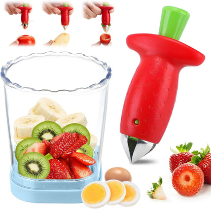 Strawberry Slicer/Cutter/Corer, Strawberry Huller Fruit Leaf Stem Remover Tools,Fruit Cutter, Egg Slicer Kitchen Gadgets, Veggie Strawberry Slicer Tool for Dessert and Cake Decorations (c)