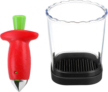 Strawberry Slicer/Cutter/Corer, Strawberry Huller Fruit Leaf Stem Remover Tools,Fruit Cutter, Egg Slicer Kitchen Gadgets, Veggie Strawberry Slicer Tool for Dessert and Cake Decorations (c)