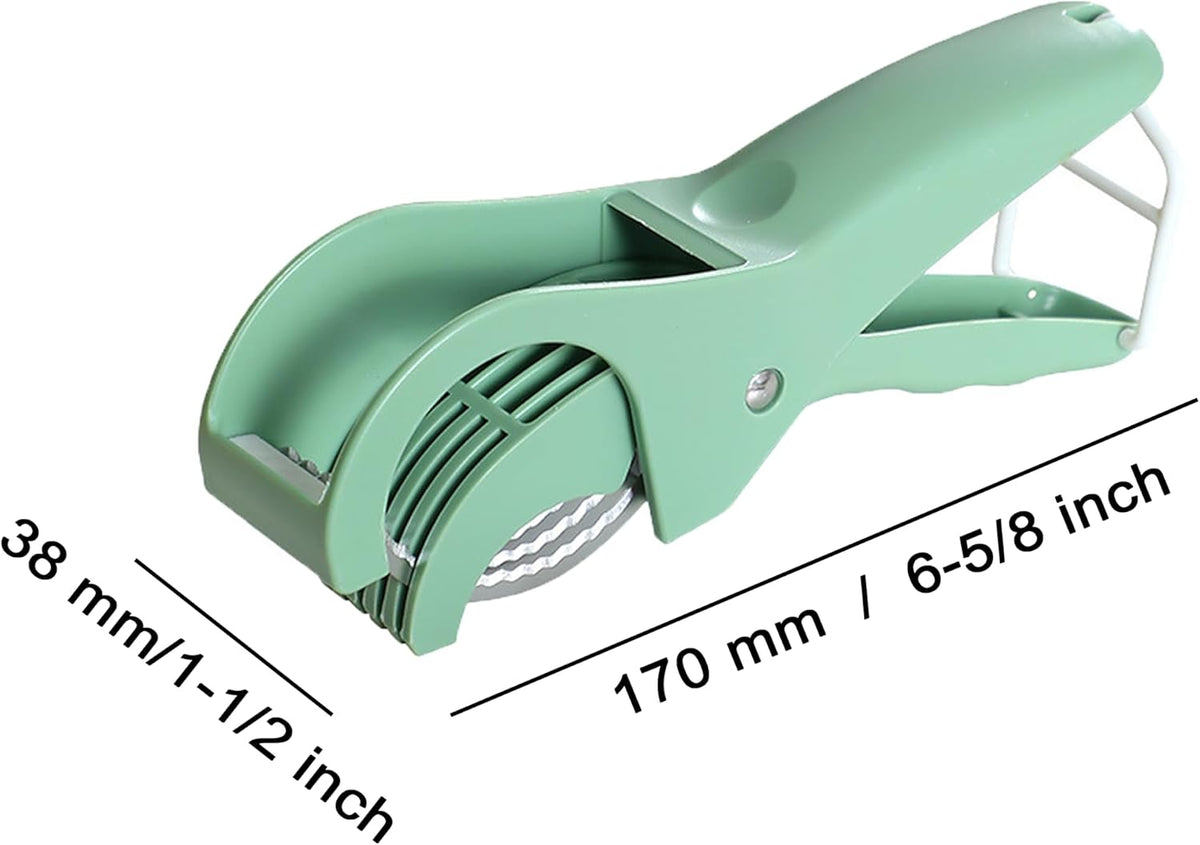 2 Pcs Multifunctional Fruit and Vegetable Slicers, Stainless Steel Cutter With Portable Hook for Banana, Sausage, Cucumber, Strawberry, Green and Orange