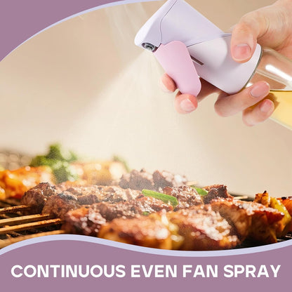 Oil Sprayer for Cooking, Upgraded 7.4oz Olive Oil Sprayer Mister, Large Olive Oil Spray Bottle for Air Fryer, Salads, BBQ & Kitchen, Professional Oil Sprayer with Even Mist（White）