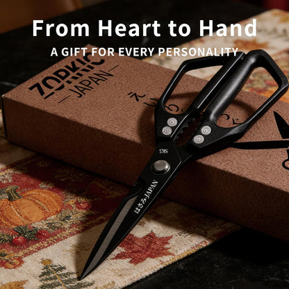 Kitchen Scissors Set 2PCS, Kitchen Shears Heavy Duty Poultry Shear Japan Meat Scissor for Food All Purpose Seafood Meat Cutting Cooking Shears, Chicken Scissors Gifts for Men Women