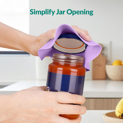 Silicone Jar Opener Gripper Pads, 6 Inch Large Rubber Jar Openers for Seniors with Arthritis & Weak Hands, Food-Grade Non-Slip Bottle Lid Grip, Heat-Resistant Trivet Coaster Mat, Set of 4