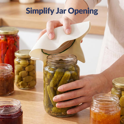 Silicone Jar Opener Gripper Pads, 6 Inch Large Rubber Jar Openers for Seniors with Arthritis & Weak Hands, Food-Grade Non-Slip Bottle Lid Grip, Heat-Resistant Trivet Coaster Mat, Set of 4
