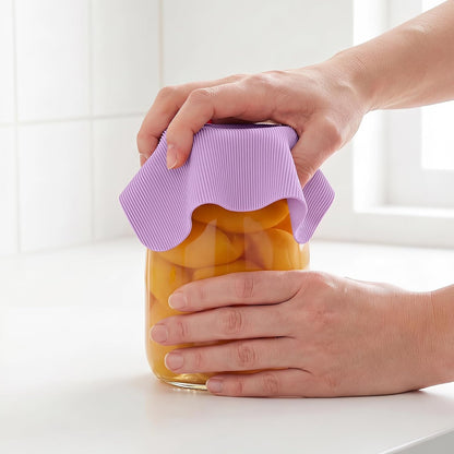 Silicone Jar Opener Gripper Pads, 6 Inch Large Rubber Jar Openers for Seniors with Arthritis & Weak Hands, Food-Grade Non-Slip Bottle Lid Grip, Heat-Resistant Trivet Coaster Mat, Set of 4