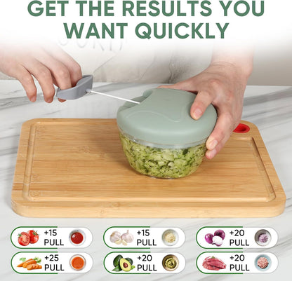 Garlic Chopper, Pull-String Vegetable Onion Mincer