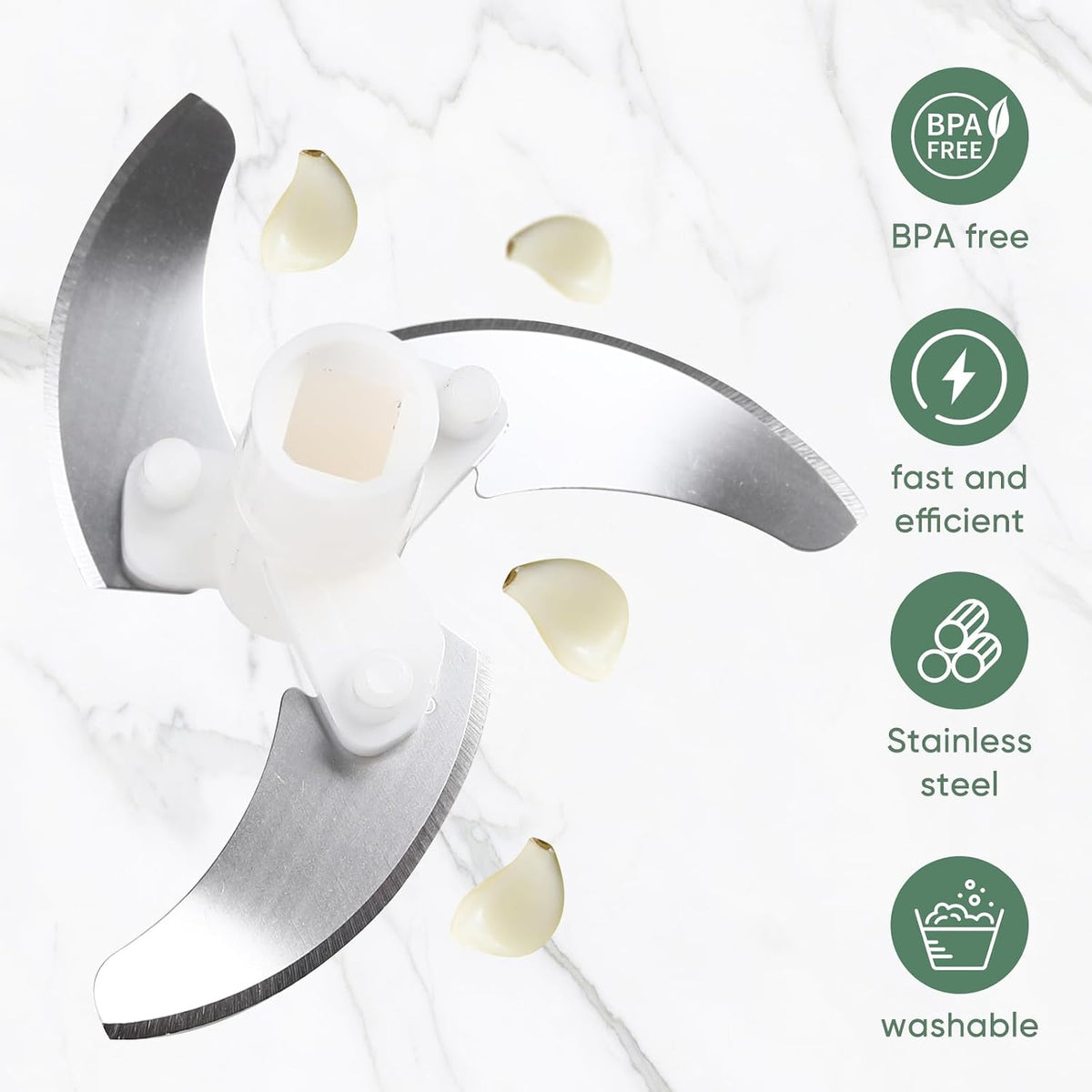 Garlic Chopper, Pull-String Vegetable Onion Mincer