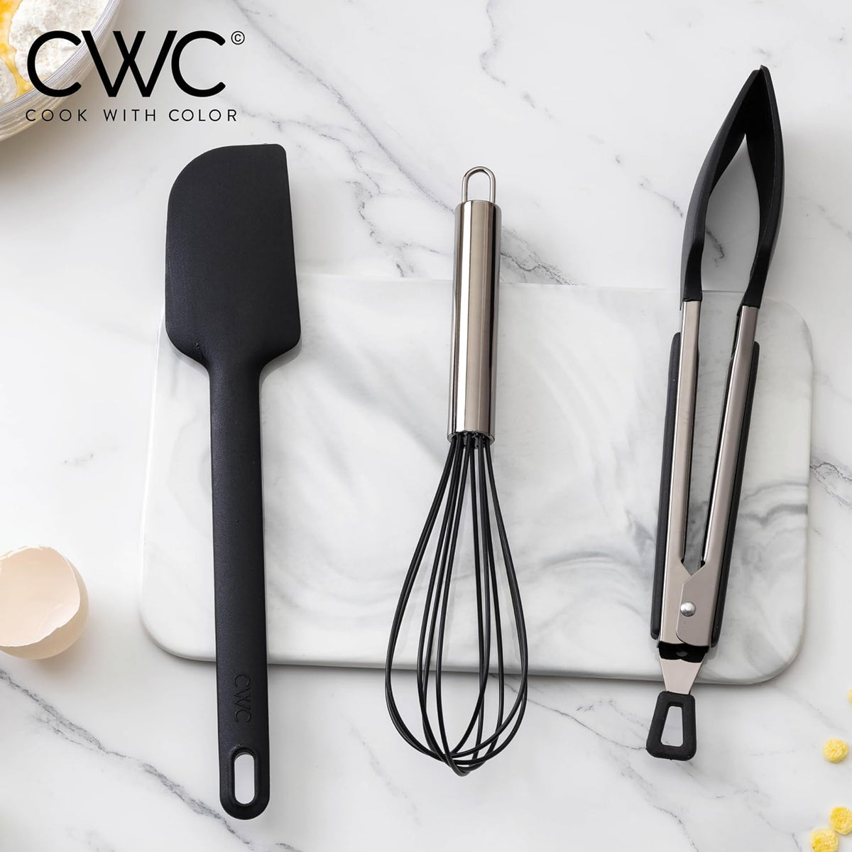 Stainless Steel Silicone Tipped Kitchen & BBQ Tongs Set, Utensils, Grey