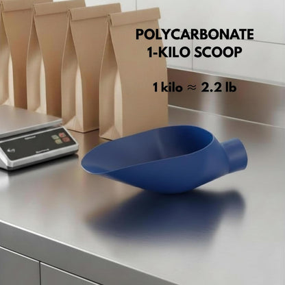 Kilo Bean Scale Scoop, Blue, 1 Kilo / 2.2 lb