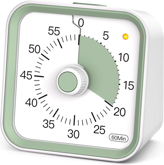 Visual Timer for Kids, Countdown Timer with Pause Function, White | Timer for Kitchen Cooking, Classroom, Study, Toddler, ADHD, Cute Timer Clock, Alarm 3 Volume Levels, Light Indicator