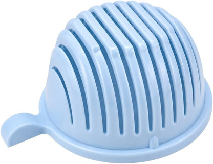 Salad Chopper Bowl with Slits, Fruit Vegetable Cutter, Blue