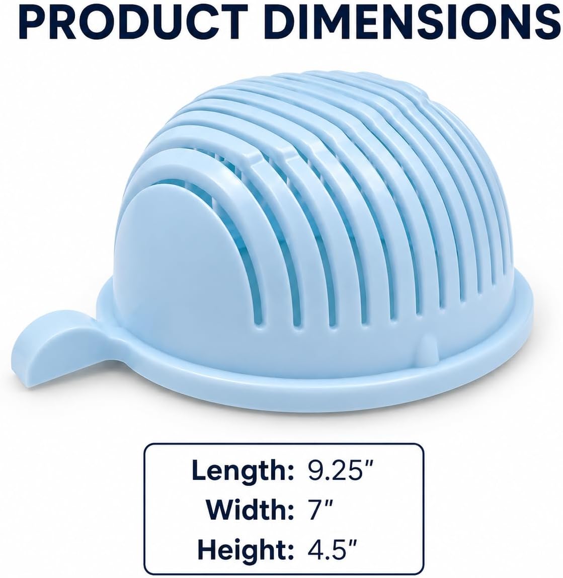 Salad Chopper Bowl with Slits, Fruit Vegetable Cutter, Blue