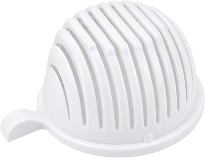Salad Chopper Bowl with Slits, Fruit Vegetable Cutter, Blue