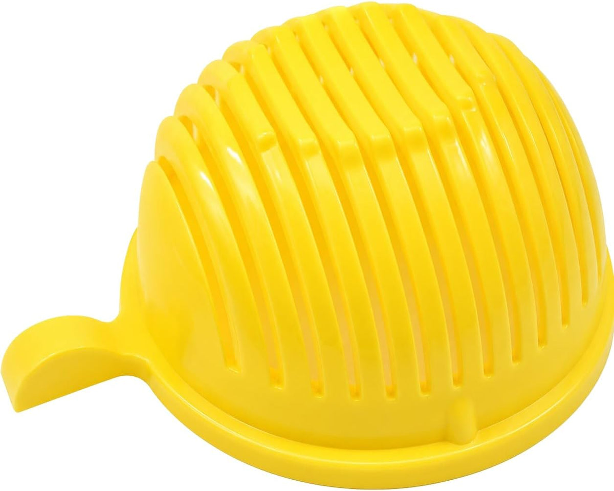 Salad Chopper Bowl with Slits, Fruit Vegetable Cutter, Blue