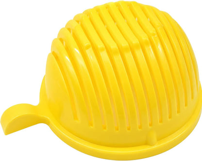 Salad Chopper Bowl with Slits, Fruit Vegetable Cutter, Blue