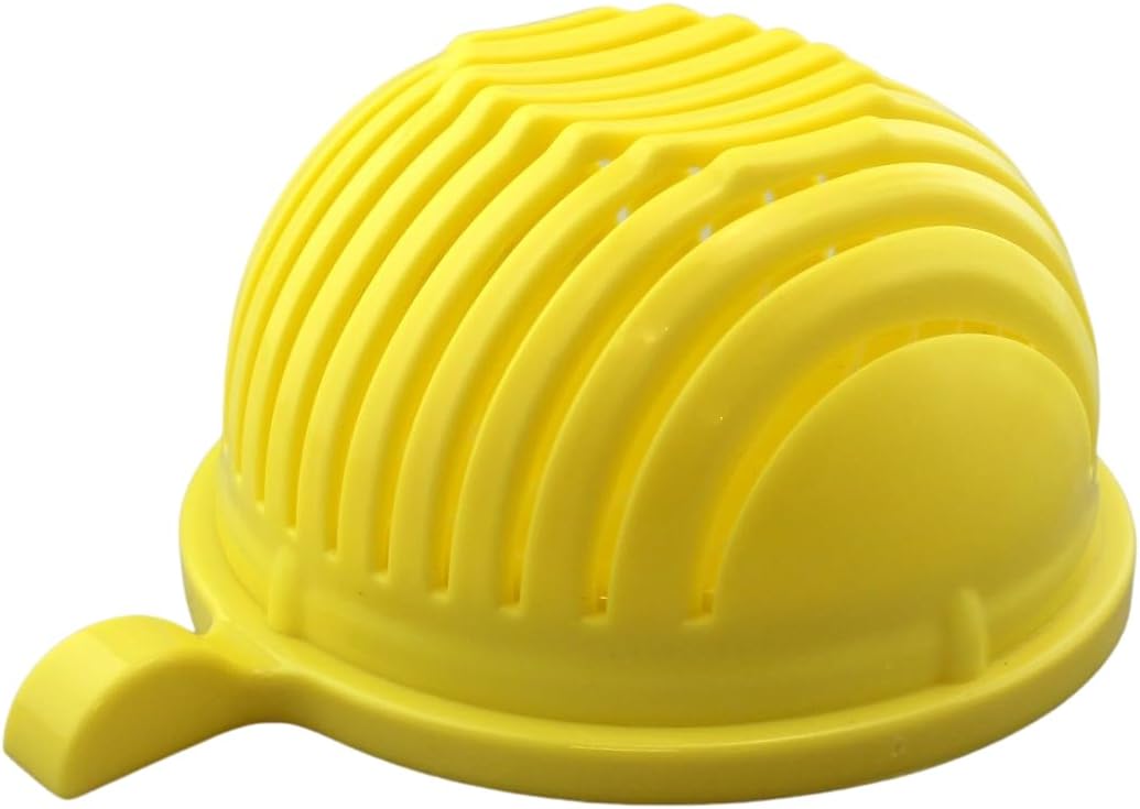 Salad Chopper Bowl with Slits, Fruit Vegetable Cutter, Blue