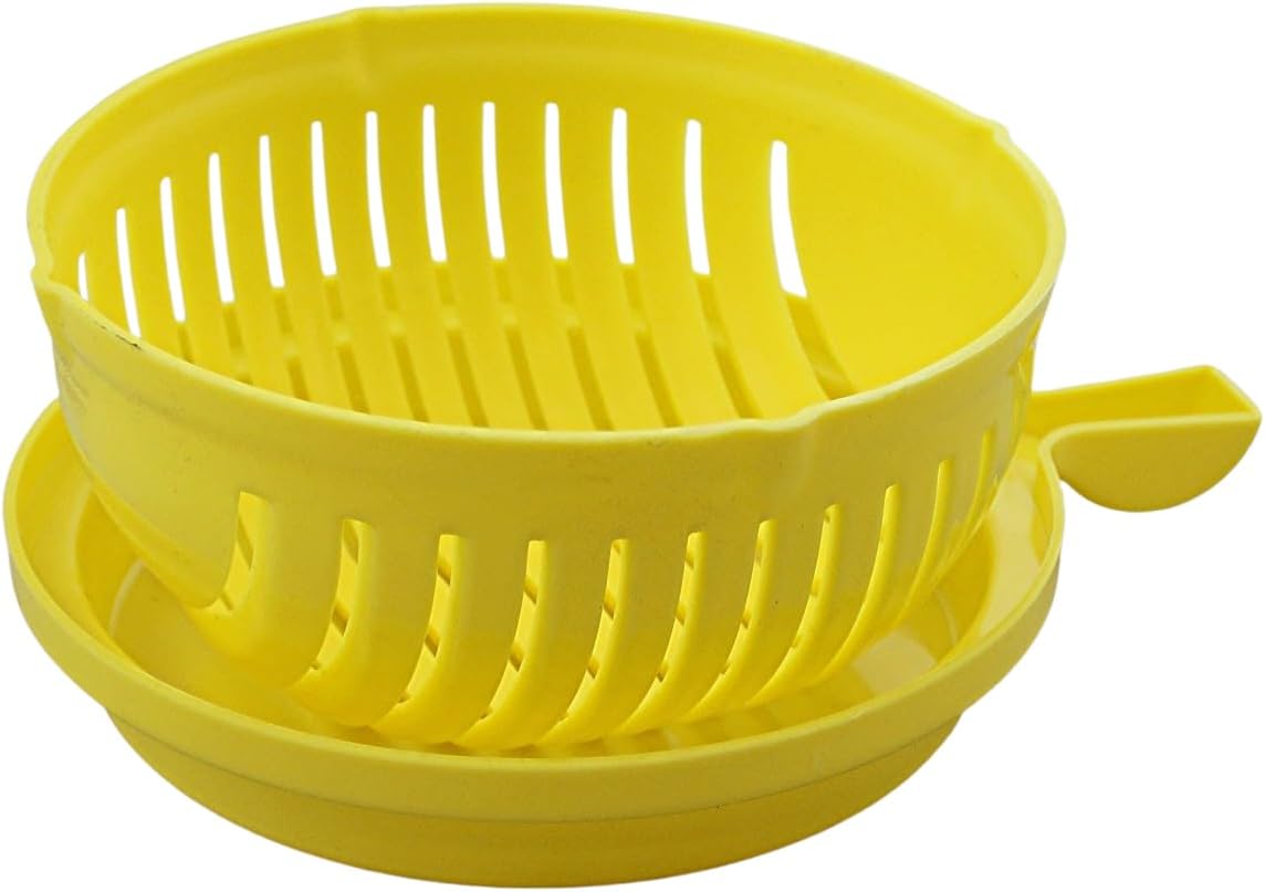 Salad Chopper Bowl with Slits, Fruit Vegetable Cutter, Blue