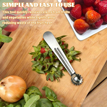 15 Pcs Silver Strawberry Hullers Set Stainless Steel