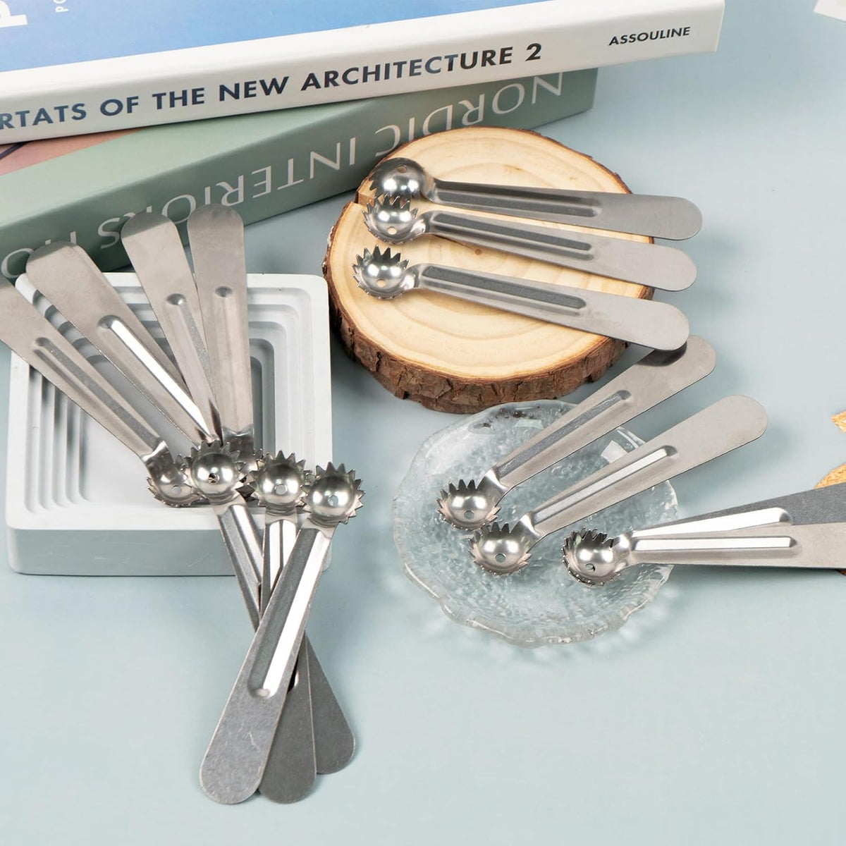 15 Pcs Silver Strawberry Hullers Set Stainless Steel
