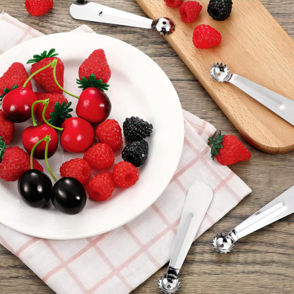 15 Pcs Silver Strawberry Hullers Set Stainless Steel