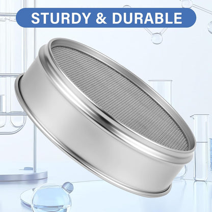 60 Mesh Lab Sieves 8" Diameter 304 Stainless Steel Wire Cloth Test Sieve for Industrial Laboratory Home