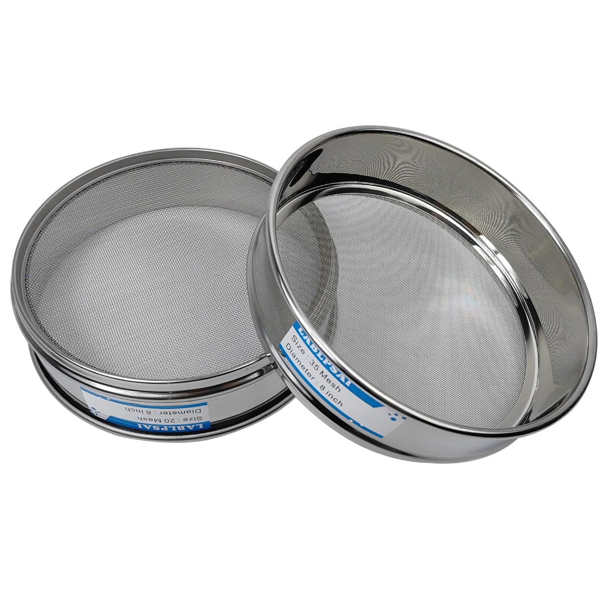 60 Mesh Lab Sieves 8" Diameter 304 Stainless Steel Wire Cloth Test Sieve for Industrial Laboratory Home