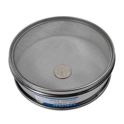 60 Mesh Lab Sieves 8" Diameter 304 Stainless Steel Wire Cloth Test Sieve for Industrial Laboratory Home