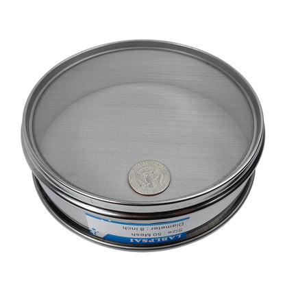 60 Mesh Lab Sieves 8" Diameter 304 Stainless Steel Wire Cloth Test Sieve for Industrial Laboratory Home
