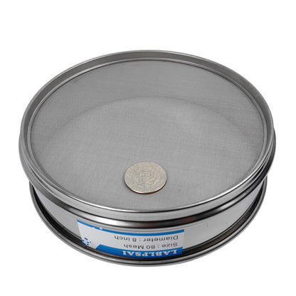 60 Mesh Lab Sieves 8" Diameter 304 Stainless Steel Wire Cloth Test Sieve for Industrial Laboratory Home