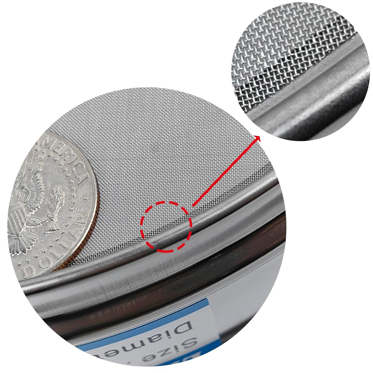 60 Mesh Lab Sieves 8" Diameter 304 Stainless Steel Wire Cloth Test Sieve for Industrial Laboratory Home