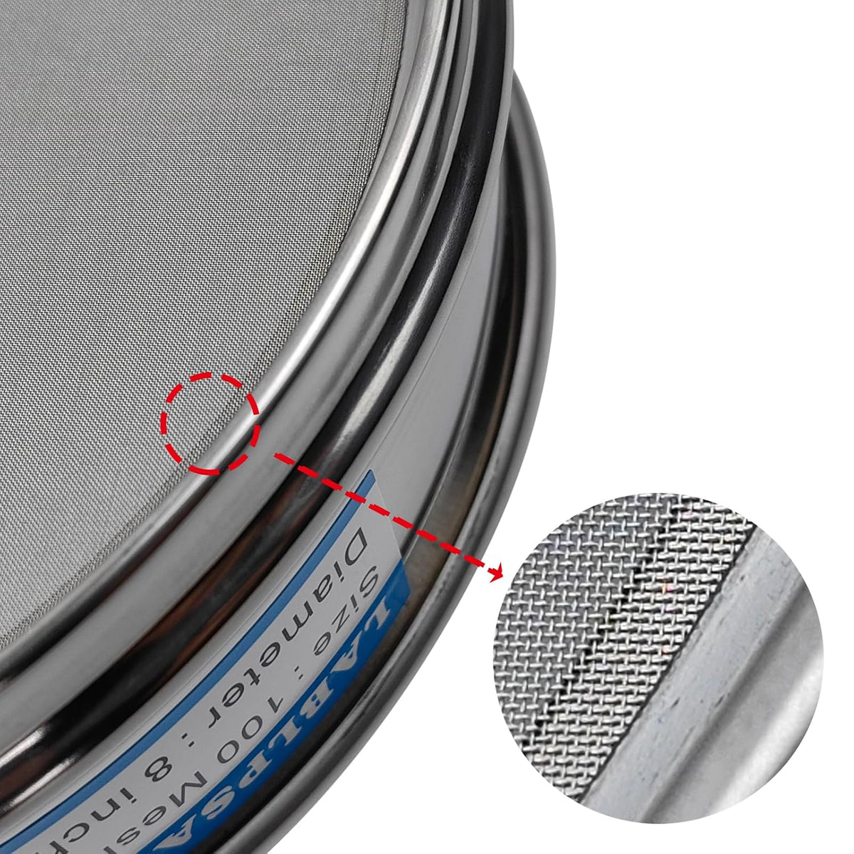 60 Mesh Lab Sieves 8" Diameter 304 Stainless Steel Wire Cloth Test Sieve for Industrial Laboratory Home