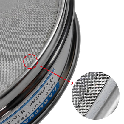 60 Mesh Lab Sieves 8" Diameter 304 Stainless Steel Wire Cloth Test Sieve for Industrial Laboratory Home