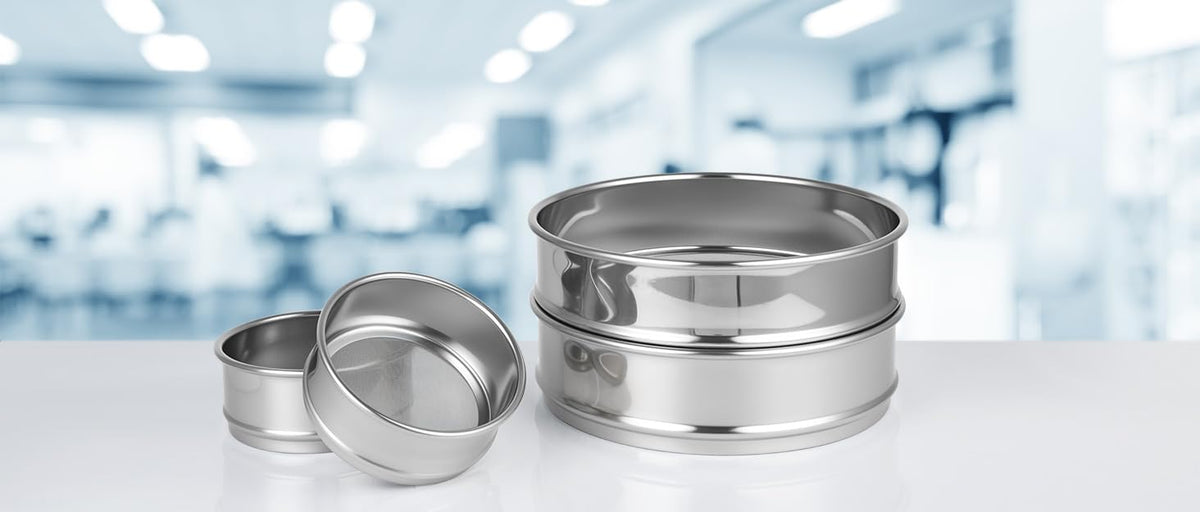 60 Mesh Lab Sieves 8" Diameter 304 Stainless Steel Wire Cloth Test Sieve for Industrial Laboratory Home