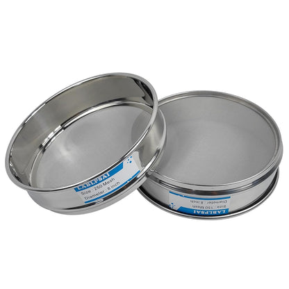 60 Mesh Lab Sieves 8" Diameter 304 Stainless Steel Wire Cloth Test Sieve for Industrial Laboratory Home