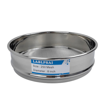 60 Mesh Lab Sieves 8" Diameter 304 Stainless Steel Wire Cloth Test Sieve for Industrial Laboratory Home