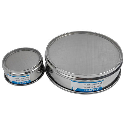 60 Mesh Lab Sieves 8" Diameter 304 Stainless Steel Wire Cloth Test Sieve for Industrial Laboratory Home