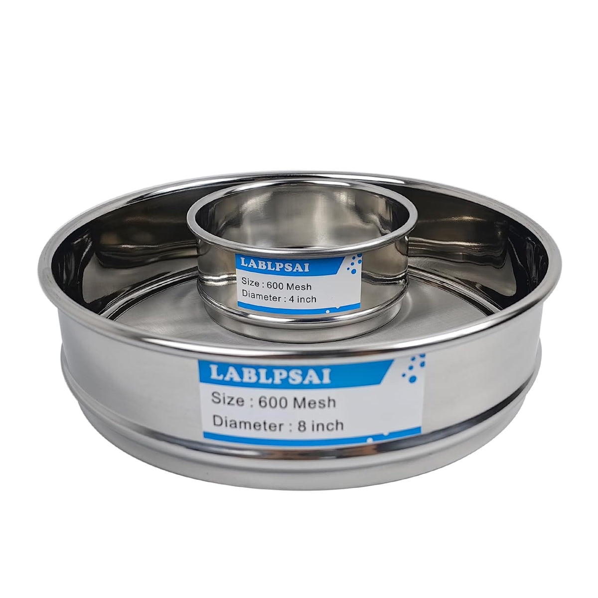 60 Mesh Lab Sieves 8" Diameter 304 Stainless Steel Wire Cloth Test Sieve for Industrial Laboratory Home