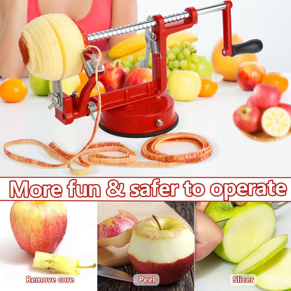 Apple Peeler Corer Stainless Steel Fruit Slicer Cutter Red Kitchen Tool